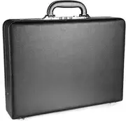 [AOLIFLY] Large Business Briefcase for Men - Hard Case Leather Attache with Lock ，Expanding Business Briefcase Bag for Professionals