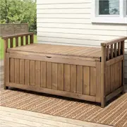 160L Gardeon Outdoor Storage Box Wooden Garden Bench Chest Toy Tool Sheds Furniture Brown