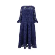 [TALBOT RUNHOF] TALBOT RUNHOF Guipure lace midi dress Woman 40 40 Blue