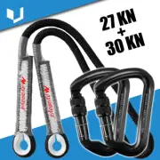 Heavy Duty Carabiner Lock & Prusik Cord Loop Rope fr Arborist Tree Rock Climbing