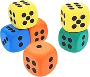 TOBBOMEY 6 Pcs Colorful Large Eva Foam Dice Rounded Corner Dice for Interactive Learning Party Games and Classroom Activities Safe for All Ages Fun Decoration for Events