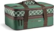 Rachael Ray Expandable Insulated Casserole Carrier for Hot or Cold Food, Thermal Lasanga Lugger Tote for Pockluck, Parties, Picnic, and Cookouts, Fits 9" x 13" Baking Dish, Forest Green