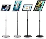 Techonline A2 A3 A4 Floor Poster Stand Foyer Pedestal Sign Holder Business Menu Display (A4, Black)