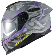Nexx Y.100R Urbangram, full face helmet , color: Matt Dark Grey/Grey/Purple , size: L