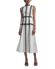 Misook Contrast Trim Midi Dress
