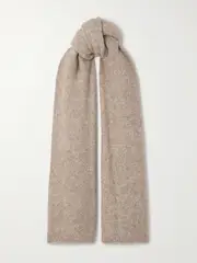 [Brunello Cucinelli] Brunello Cucinelli - Bead-embellished Brushed Alpaca-blend Scarf - Beige - One size One size Neutrals