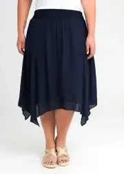 TS TAKING SHAPE plus sz M / 20 Ocean Breeze Skirt soft stretch draping comfy NWT