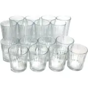 Gibson 16pc Home Moonstone Glass Double Old Fashion and Tumbler Set