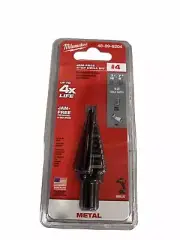 Milwaukee 3/16 in. - 7/8 in. #4 Black Oxide Step Drill Bit / 12-Steps 48-89-9204