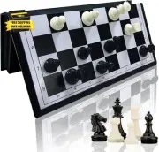 Magnetic Folding Travel Chess Set, Lightweight & Portable Chess Board Game Set,
