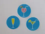 12 PRE CUT COCKTAIL PARTY EDIBLE RICE PAPER WAFER CARD BIRTHDAY CAKE TOPPERS