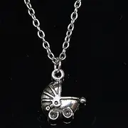 [ZOJK] Necklace 16X13Mm 3D Cart Buggy Pram Pendant Short Long Women Men Colar Gift Jewelry Choker