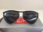 Ray ban tortoise gray Olympian Unisex Aviator Glasses Black Frame W Case