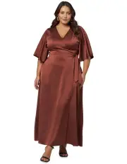 [Pink Dusk] Glitz And Glam Maxi Dress in Brown