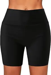 [Generic] Womens Swim Cover up Pants Long Plus Size Women Plus Size Print Swim Pants High Waist Swim Shorts Swimsuit Bottom Board Pockets Shorts Mens Swimwear Sports Shorts Swim Trunks with Zipper Pockets