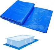Pool Groundsheet, Blue, Waterproof Pool Underlay, Rectangular, Foldable Floor Pr