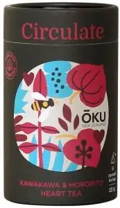 OKU NEW ZEALAND Circulate Kawakawa & Hawthorn Heart & Brain Tea x 15 Tea Bags