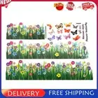 Skirting Line Wall Decals DIY Grass Flowers Butterflies Stickers for Home Decor