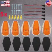 Cab Roof Light Marker Amber Covers w/ Base Housing For Ford F 73-97 Super Duty