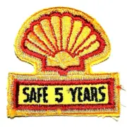 Shell Oil & Gas Employee 5 Years of Safe Service Emblem Patch New NOS 1980s