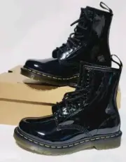 Dr Martens 1460 W Patent Leather Lamper Black Boots 11821011 Women’s Size 6 NEW