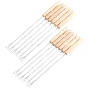 Fondue Forks, Cheese Fondue Sticks with Wooden Handle Heat for6828