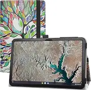 [LIFANG] Compatible with Nokia T20 Case,Slim Folio Folding Stand PU Leather Cover for 10.4" Nokia T20 Tablet,Love tree