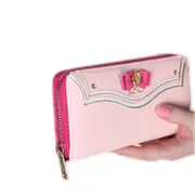 Cute Sailor Moon Design Leather Long Wallet Women Japanese Fashion Zipper Purse Lovely Handbag Clutch(Pink)