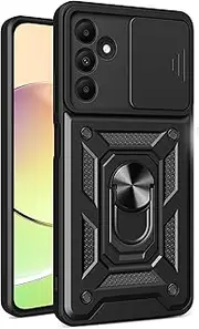 Compatible with Samsung Galaxy A25 5G Compatible with Samsung Galaxy A25 5G Magnetic Bracket [PC+TPU] 2 in 1 Slide Lens Black