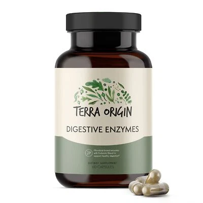 TERRA ORIGIN Digestive Enzymes with Probiotics & Prebiotics | 60 Capsules | S...