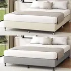 Oikiture Bed Frame Queen Double King Single Size Bed Base Platform Grey Beige