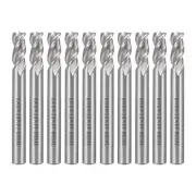 10PCS HSS-AL 3 Flute Straight End Mill Cutter CNC Router Bits, 6 x 6 x 13mm