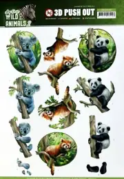 A4 DIE CUT 3D PAPER TOLE DECOUPAGE Push Out Sheet Koala Bear Red Panda Animals