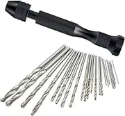 26 PCS Portable Pin Vise Hand Drill Bit Set, 25 pcs Micro Mini Twist Drill Bit Set (0.5-3mm) with 1 pc Pin Vise Rotary Tools for Wood Jewelry Plastic power tools hand tools.