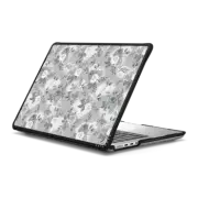 MacBook Pro 14-inch (M1 - M4) Impact Case Black white mint watercolor brush strokes paint floral