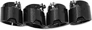 4pcs/lot Car Exhaust Tip Compatible For BMW X3M X4M F97 F98 Carbon Fiber Exhaust Tip Direct Plug Muffler Tip Nozzle TailTip(Black)