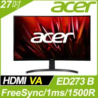 在飛比找PChome24h購物優惠-acer ED273 B 窄邊螢幕(27吋/FHD/HDMI