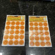 Vintage Eureka Scented Smiles Scratch & Sniff Stickers 2 sets NOS Orange
