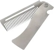 lyanny Folding Comb for Men, Portable Stainless Steel Comb, Pocket Hairbrush for Men, Hair Straightener for Everyday Grooming Styling, Beard or Mustache