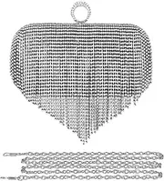 [STBTOO] Bridal Wedding Purse Sequin Glitter Crossbody Women Evening Handbag Crystal Tassel Clutch Purses Rhinestones Shoulder