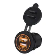 Universal Car Charger 2 Port Power Socket Dual Usb Charger 5V 4.2A Ip66 With Aperture (Orange Light)