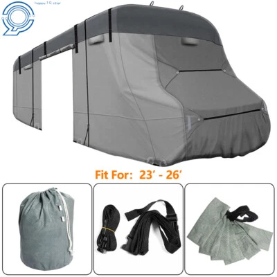 23'-26' Anti-UV RV Cover Storage For Class C Motorhome Trailer Camper Waterproof