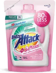 BIOZET ATTACK plus Softener Laundry Liquid Detergent Refill, Clear, 482480