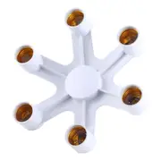 2 Pcs 1 To 6 E27 Standard Lamp Holder Base Converter Led Light Bulbs Socket Adapter