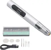 Portable Electric Nail Drill Machine,20000 RPM USB Engraving Pen Speed Adjustable Overload Protection Low Noise Rechargeable Nail File with 2 Drill Bits for Polishing and Removing Nail Manicure Tools