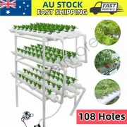 3-4 levels 108 Plant Sites Hydroponic Grow Tool Kits Vegetable Garden System PVC