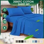 2000TC Egyptian Cotton Sheet Set Flat Fitted Bed Sheets Single/Double/Queen/King