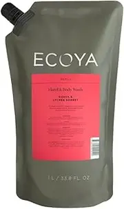 Ecoya Guava and Lychee Sorbet Hand with Body Wash Refill, 1 Litre