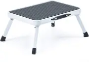 Step Stool,Folding One Step Ladder with Non-Slip Rubber Mat,Lightweight Steel Ki