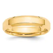 Solid 10K Yellow Gold 5mm Bevel Edge Comfort Fit Men's/Women's Wedding Band Ring Size 11